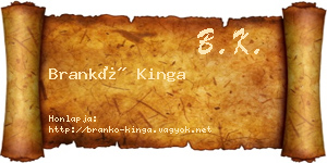 Brankó Kinga névjegykártya
